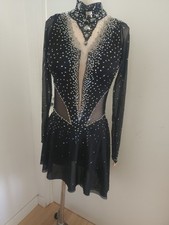 Black figure skating dress womens Size small 0-2
