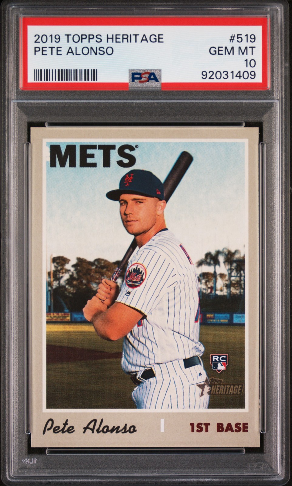 2019 Topps Heritage #519 Pete Alonso RC ROY PSA 10