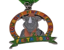 2020 San Antonio Zoo Rhino Cowboy's First Fiesta Medal Pinback 