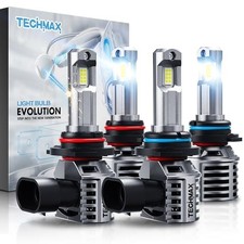 9005 9006 Light Bulbs Combo, HB3 HB4 Fog Light Bulbs w/Fan 600 Bright 6500K