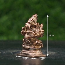 Ganesha Statue | 3.5cm Handgefertigte Panchaloha Bronze Mini Murti F&uuml;r Pooja