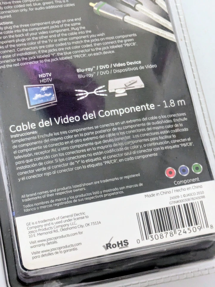 GE Ultra Pro Series Component Video Cable 6ft model # 24509 NEW SEALED - Image 3 of 3