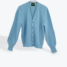 Vintage 60s Arnold Palmer Arnie Button Front Cardigan Sweater Classic Style Blue