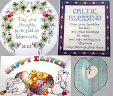 Shamrock Verse Celtic Blessing Happy Easter 3D Heart Cross CROSS STITCH PATTERNS