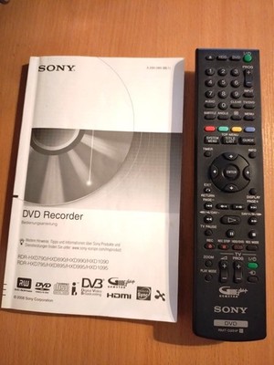Bedienungsanleitung + Fernbedienung für SONY DVD Recorder RDR-HXD