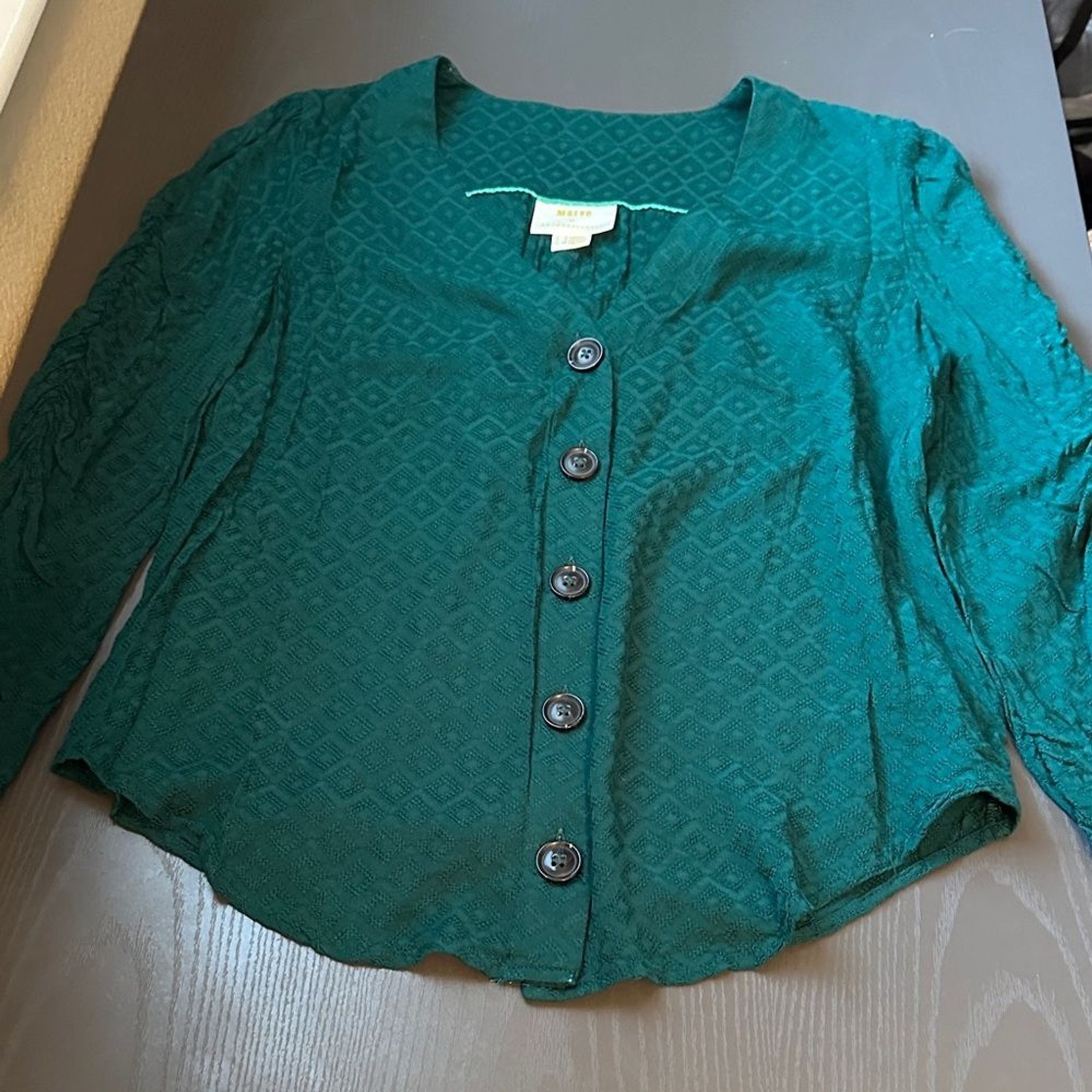 Maeve by Anthropologie Green Button-Down Women's Shirt