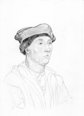 Sir Richard Southwell: Handgezeichnete Graphitstudie nach Holbein - Original A5 Kunst