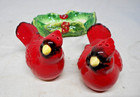 Red Bird Cardinal Salt & Pepper Shakers & Under Plate Cracker Barrel — photo 5