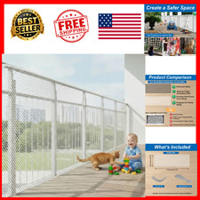Banister Guard 10ft X 3ft Balcony Netting Safety Net for Kids and Pets White