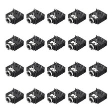 20 Pcs 5 Pins Female 3.5mm Stereo TRS Socket with Plastic Back Cover