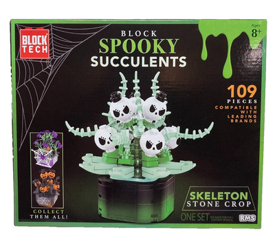 Block Tech Brick Skeleton Stone Crop Spooky Succulent Halloween Decor 109 Pieces