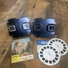 Set Of 2 Vintage Sawyer  s View-Master Bakelite Stereoscope w/ 2 Reels  Manual