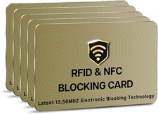 RFID Blocking Card - 5 Pack, Contactless NFC Credit Card ID Protection Safe Bank