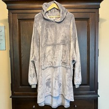 THE COMFY Velour Hooded Blanket Robe Purplish Gray One Size SO SOFT Comfy Cozy