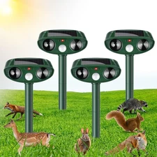 4 Pack Ultrasonic Animal Repellent Cat Repellent Deer Repellent Devices Outdo...