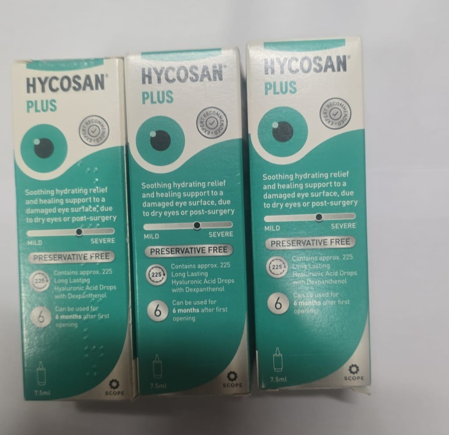3x Hycosan Plus Preservative-Free Lubricating Eye Drops 7.5ml ** Triple Pack ** - Image 8