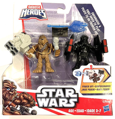 Playskool- Galactic Heroes - CHEWBACCA & FIRST ORDER TIE PILOT - Star Wars - NEW