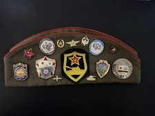 Vintage Russian/Soviet Union/USSR Military Hat with pins