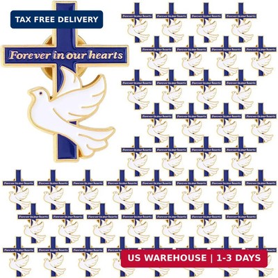Misdary Funeral Favors Pins Bulk for Guests Memorial Forever in Our Hearts Dove 