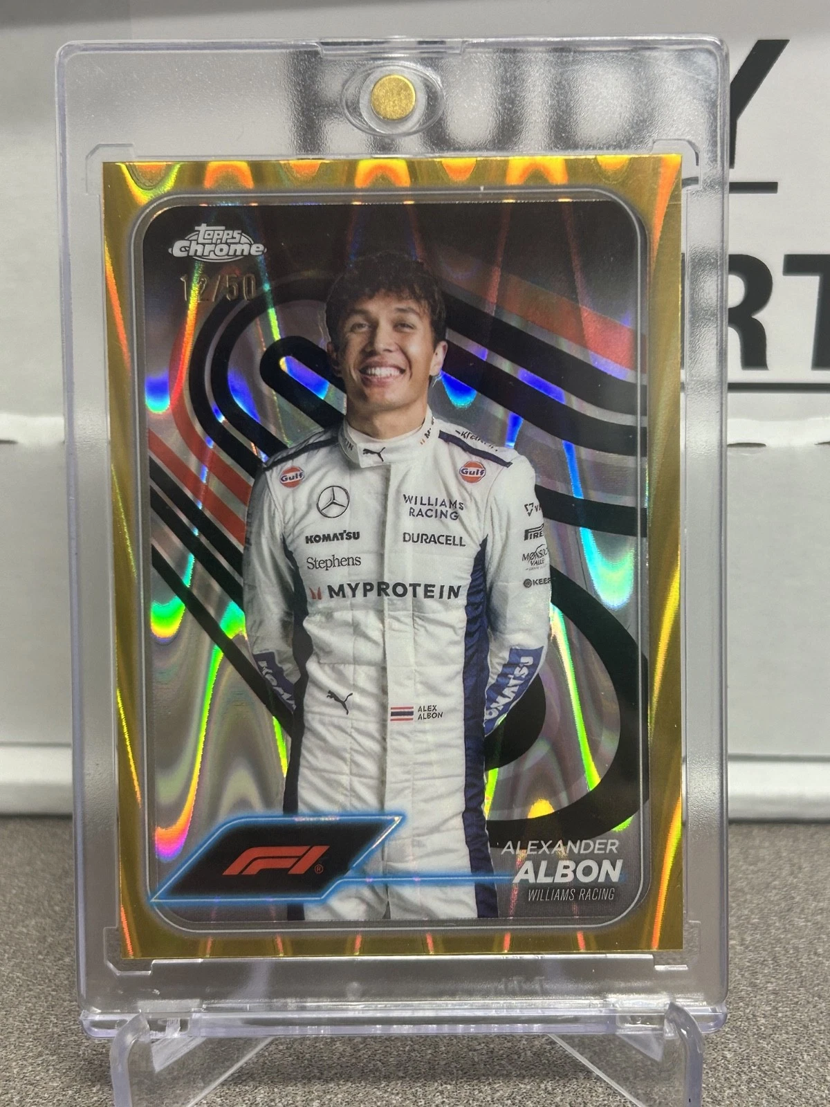 2024 Topps Chrome F1 - Gold RayWave Refractor #19 Alexander Albon 12/50