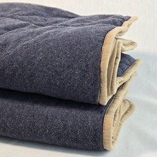 Pottery Barn Teen Navy And Tan Quilted Shams Set Of 2 Standard