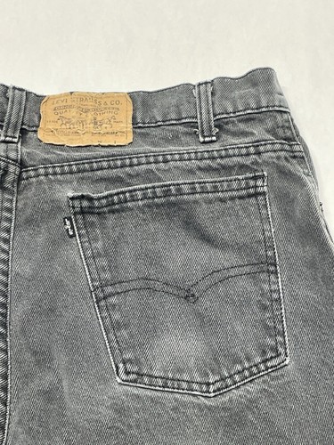 VTG 80s Levis 550 Black Charcoal Wash Jeans 36x34 (34x34) Made USA Grunge Loose - Picture 8 of 19