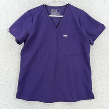 FIGS Scrub Top Womens Medium Purple V Neck Short Sleeve Catarina Technical