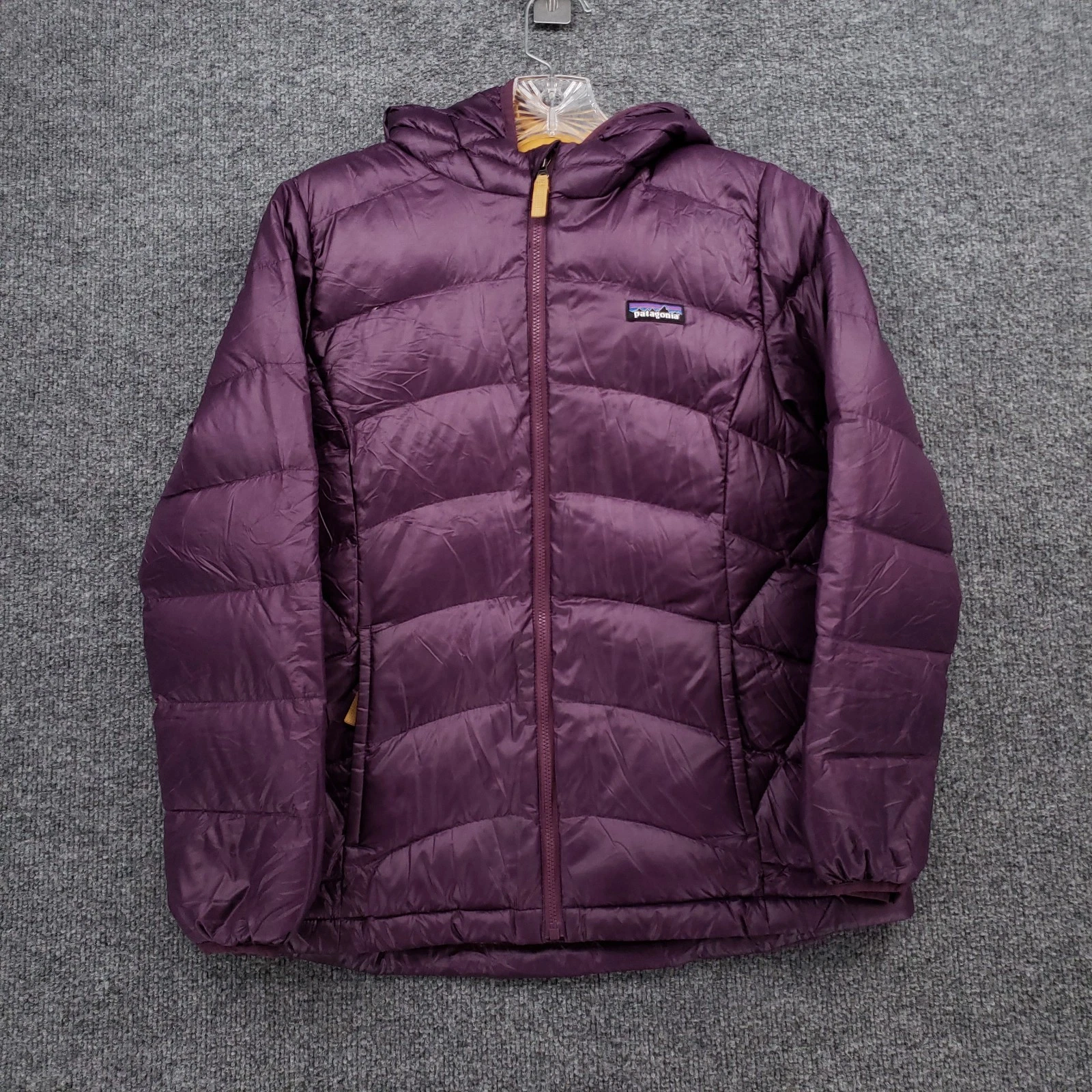 Patagonia Jacket Girls Large Youth Purple Hi Loft Down Sweater Hoody Puffer