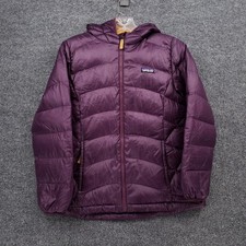 Patagonia Jacket Girls Large Youth Purple Hi Loft Down Sweater Hoody Puffer