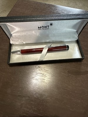 Mont Blanc 5000 Red And Silver Ballpoint Pen With Case