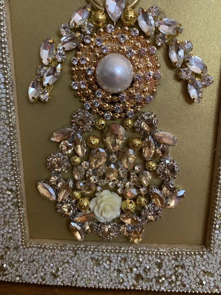 Joyería vintage arte collage floral enmarcado ángel de Navidad Foto 4 de 4