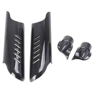 BLK Front Fork Lower Leg Deflector Shield Cover Fit 2000-2013 Dual Disc Touring