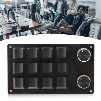 Adjustable Macro Mechanical Keyboard with Knob 12-Key Mini Programmable Pad