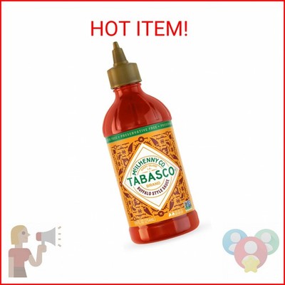 TABASCO Brand Buffalo Style Sauce, Medium Hot Sauce, Easy-to-Squeeze Bottle, Thi