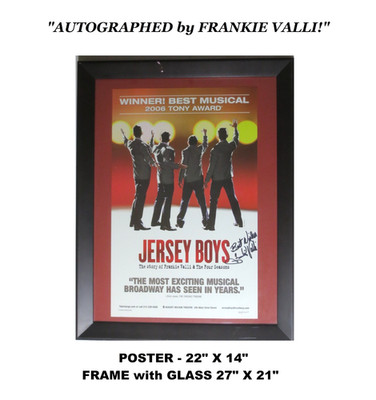 ''FRANKIE VALLI SIGNED AUTOGRAPH'' JERSEY BOYS BROADWAY MUSICAL POSTER #82 FRAMED!