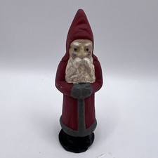 Vintage Old World Santa 4.5 Wood Hand-carved Folk Art