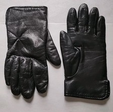 Vintage Gloves Womens Leather BLACK Medium-no Tag
