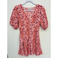 Cottagecore Fairy Mini Dress Floral Puff Sleeve Rhode for Target Women 2 Pink