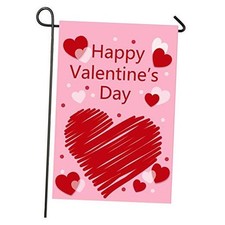 Happy Valentine Garden Flag Double Sided 12 X 18 Inch, Valentines Day