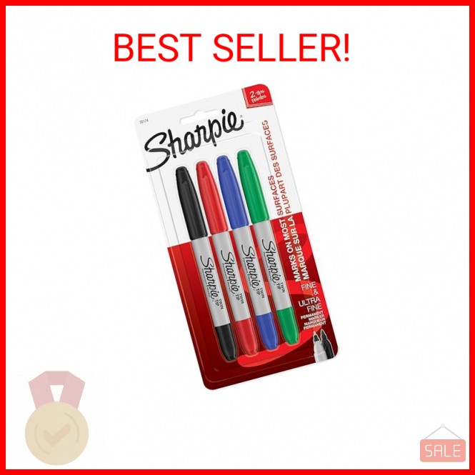 SHARPIE 32174PP Twin Tip Permanent Markers, Fine and Ultra F