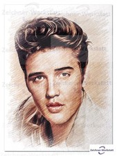 Elvis Presley--1fa3,-- 1x Druck, 1 x Schlüsselanhänger, 1 x Postkarte