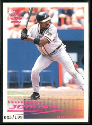 Brian Jordan 2000 Pacific Crown Collection #23 Holographic Purple #/199 Braves