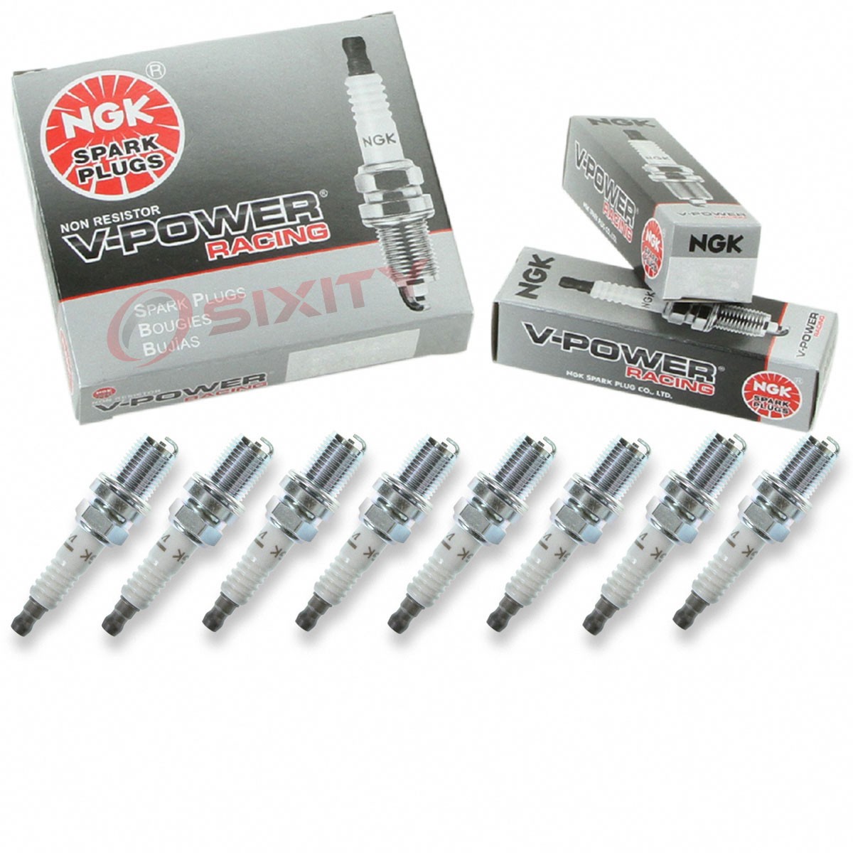 8-NGK R5671A9 5238 Racing Spark Plugs Race-Tuned-Turbo-NA-Supercharged-High Comp