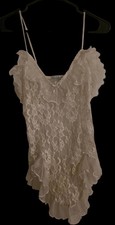 Cinema Etoiles Seductive Wear Ivory Lace Ruffle Teddy Romper Lingerie Boudoir M