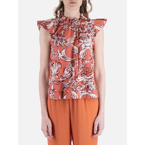 Seventy Venezia Arancio Popeline Top mit Rüschen und Blumenmuster Größe EU 42 - Bild 10 von 10