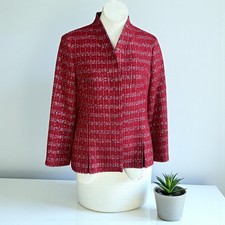 Doncaster Signature Red Tweed Blazer Jacket Vent Detail