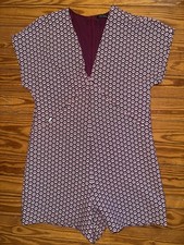 Zara Women's Geometric Print Short Romper Trafaluc Collection Sz Small