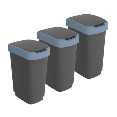 ROTHO 3er-Set Swingeimer 25l TWIST Abfalleimer Mülleimer Abfallbehälter Bin