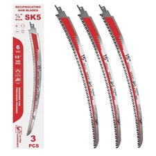 Reciprocating Saw Blades 15 Inch, 6TPI Arc Edge Reciprocating Saw Blade for Tree