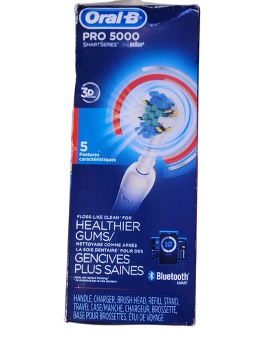 Oral-B 5000 SmartSeries Electric Toothbrush Rechargeable White Powered By Braun - Picture 4 of 6